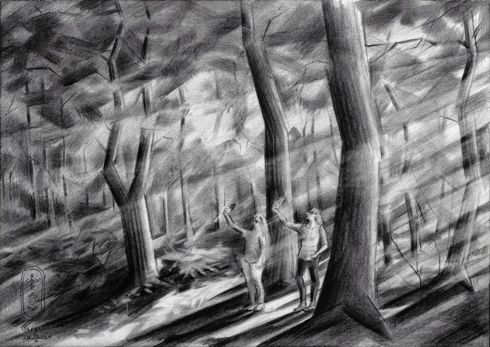 Sunlit Forest Figures by Corné Akkers