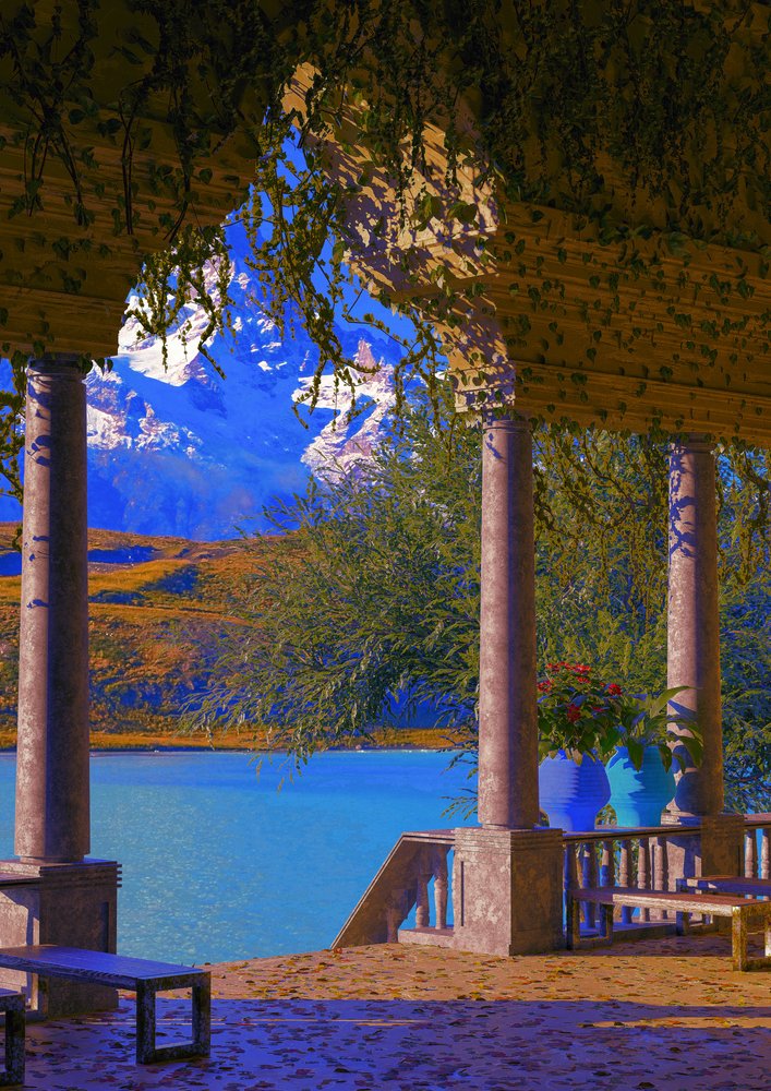 Pergola Mountain Lake View by CosmoZach