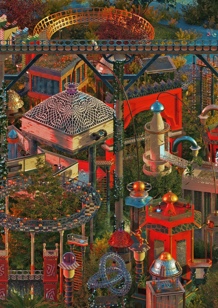 Whimsical Fantasy City by CosmoZach