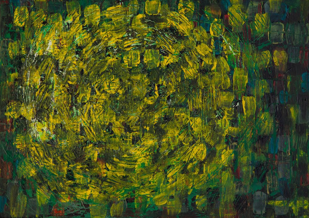 Vibrant Green Yellow Abstract by Dale Hefer
