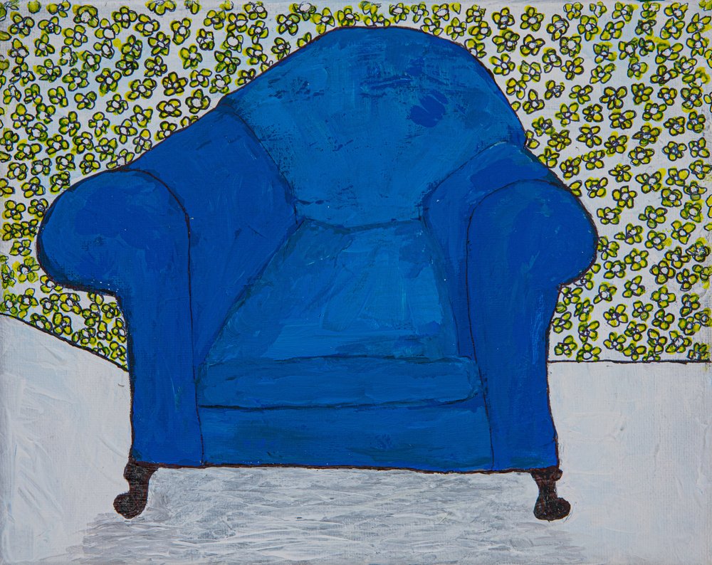 Blue Armchair and Flowers by Dale Hefer & Family