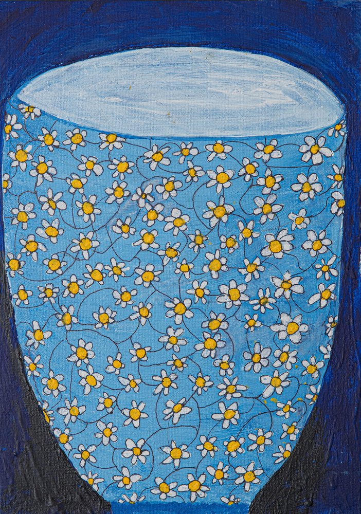 Blue Daisy Vase by Dale Hefer & Family