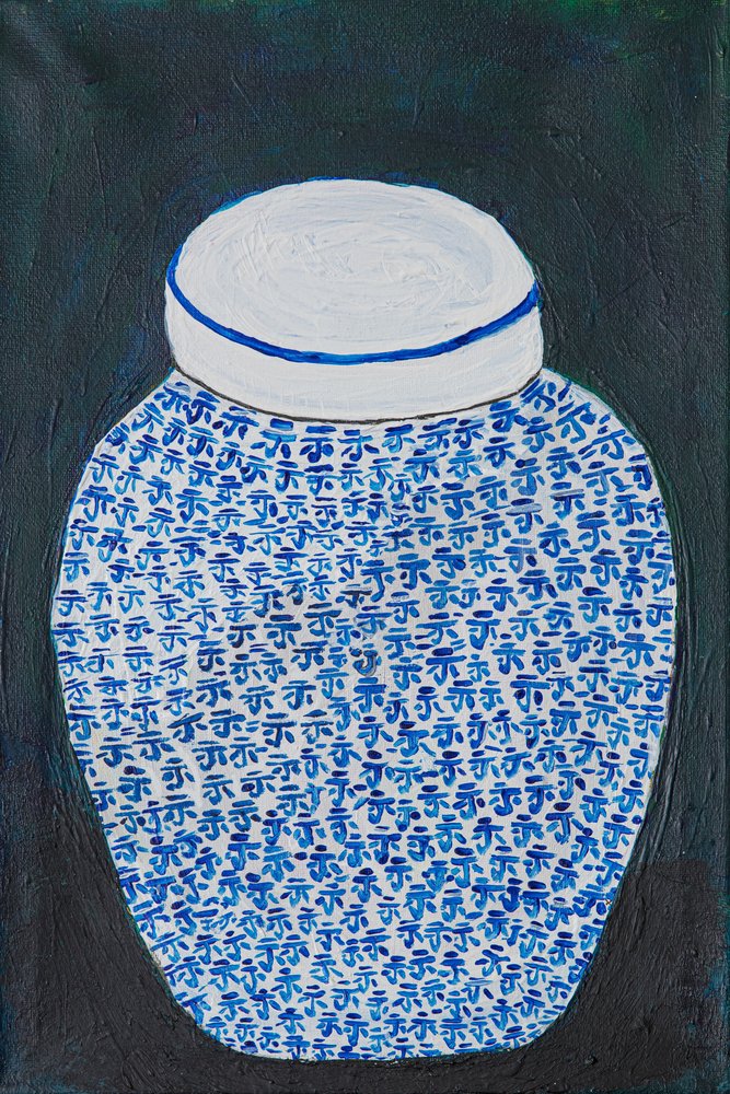 Blue and White Ginger Jar by Dale Hefer & Family