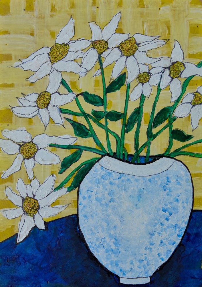Cheerful Daisy Bouquet by Dale Hefer & Family
