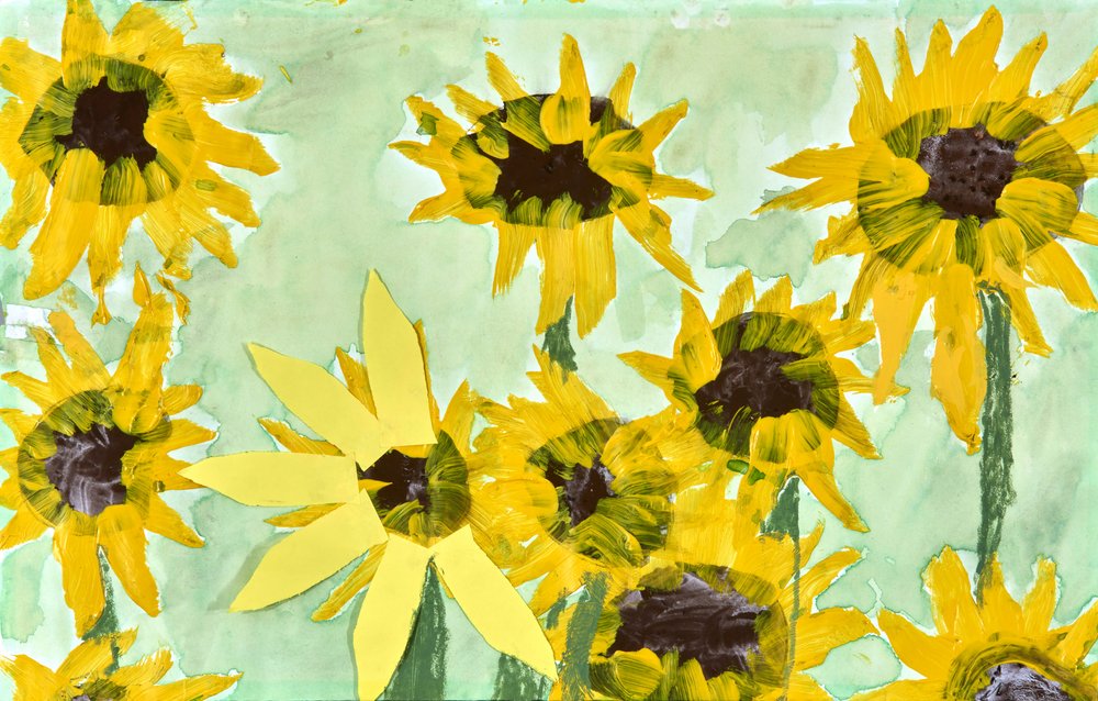 Cheerful Yellow Sunflowers by Dale Hefer & Family