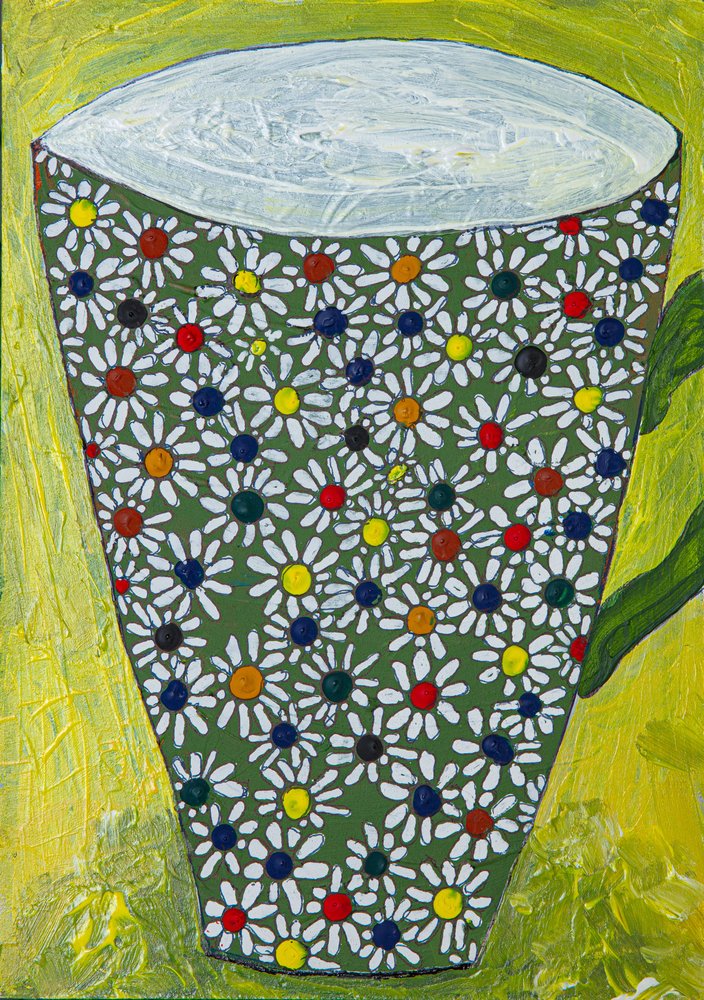 Colorful Daisy Teacup by Dale Hefer & Family