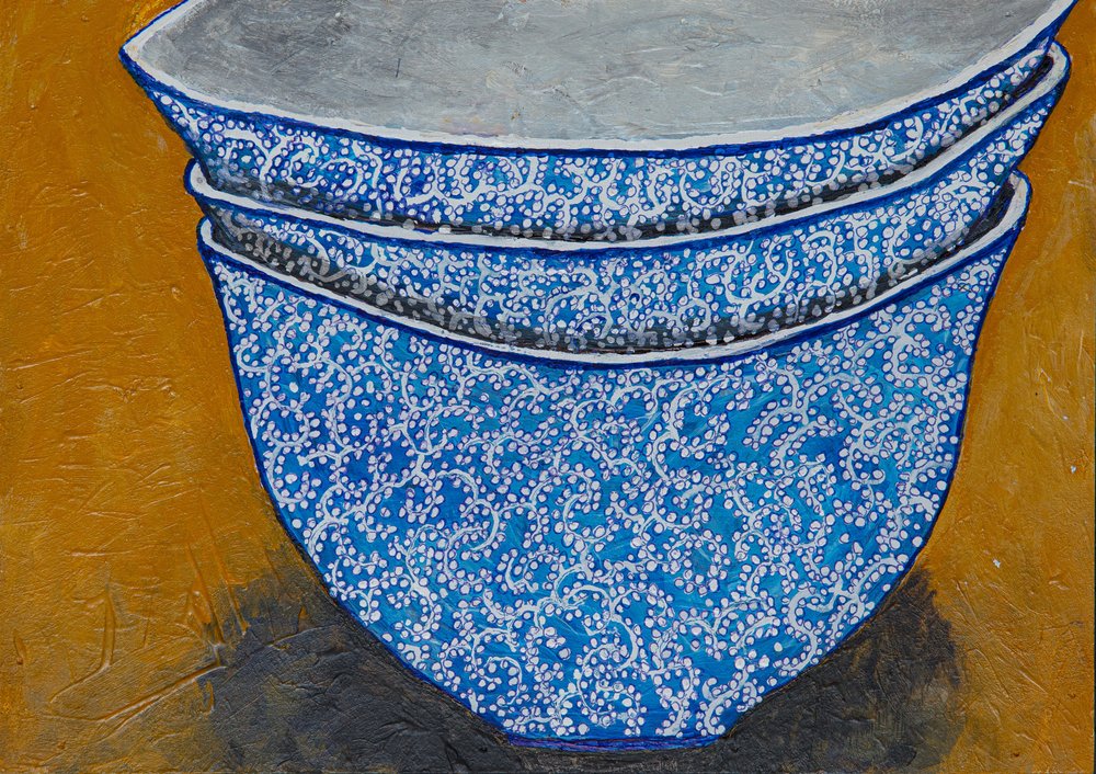 Stacked Patterned Bowls by Dale Hefer & Family