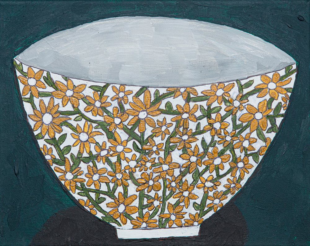 Vibrant Floral Bowl by Dale Hefer & Family