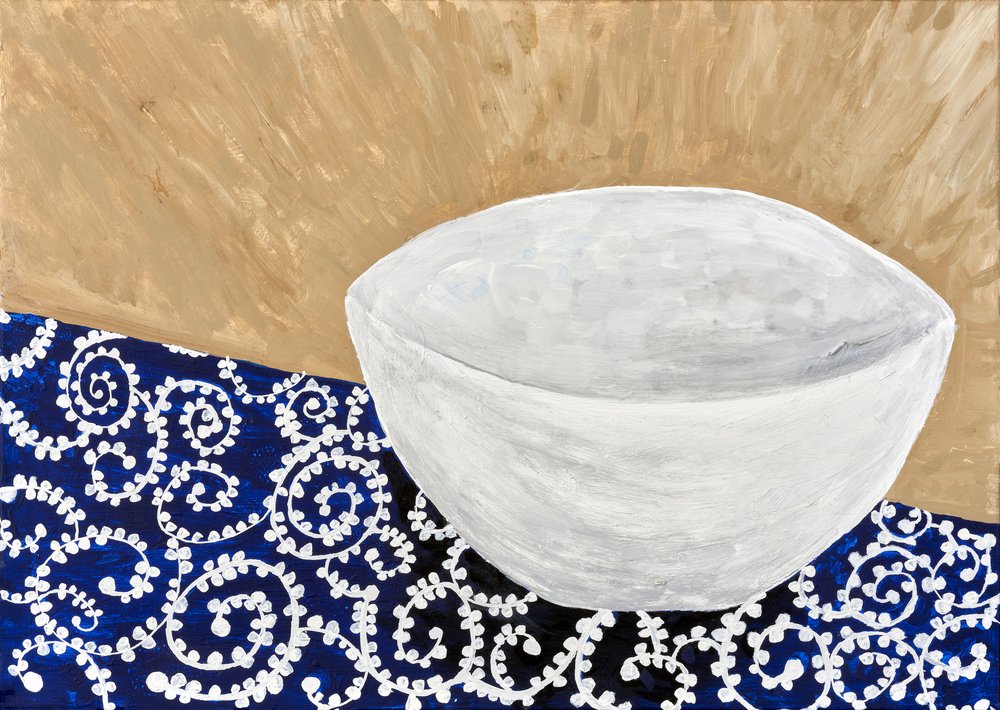 White Bowl Blue Pattern by Dale Hefer & Family