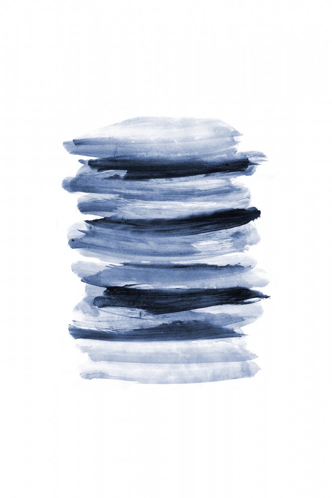 Stacked Blue Brushstrokes by Danushka Abeygoda