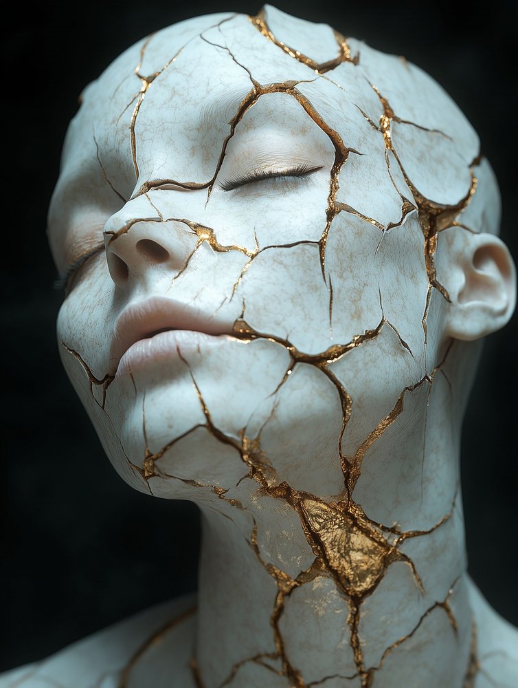 Golden Kintsugi Serenity by David Drake