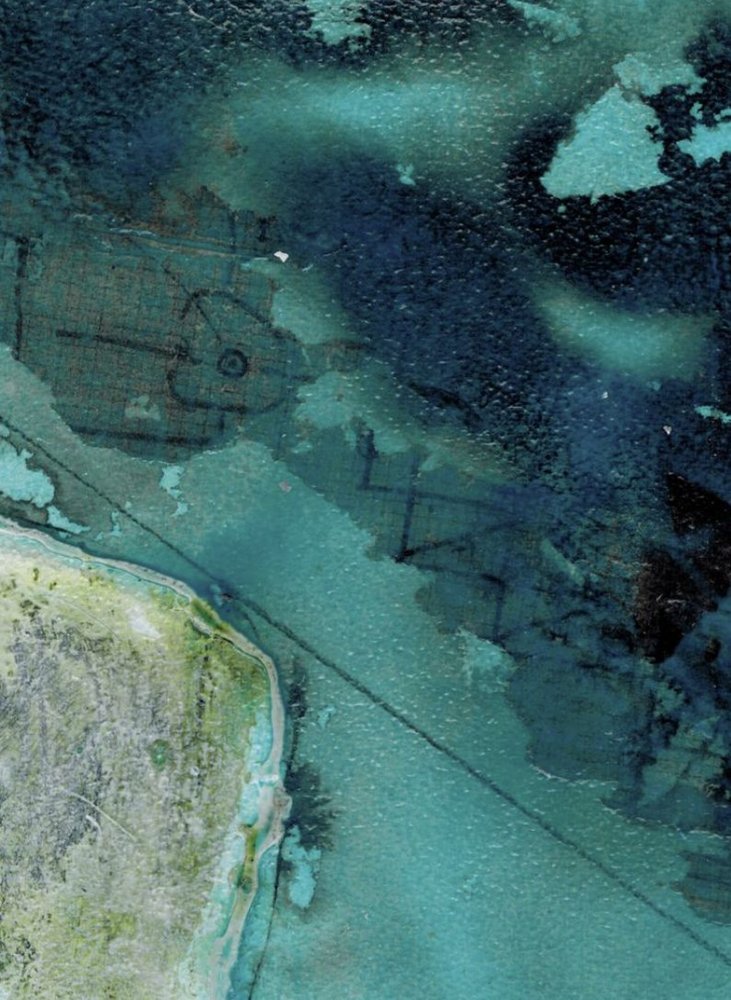 Aerial View Submerged Ruins by Deb Chaney