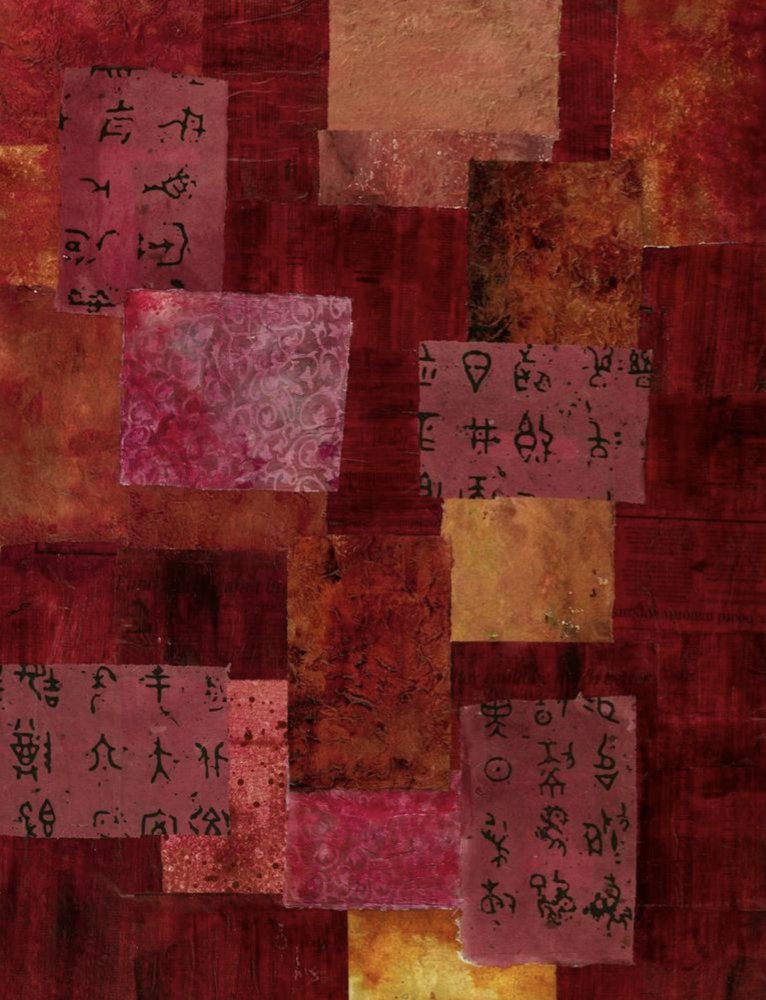 Asian Script Collage by Deb Chaney