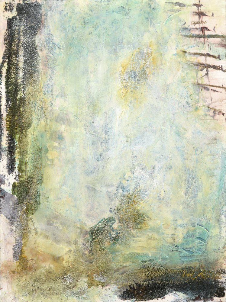 Ethereal Green Abstract by Deb Chaney