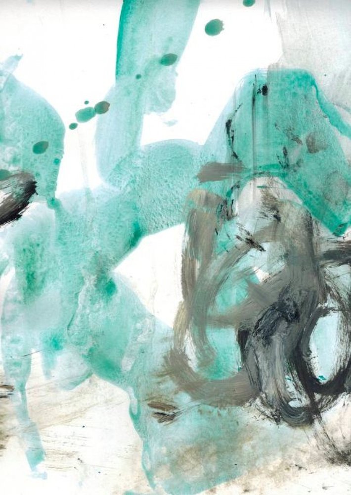 Fluid Teal Strokes by Deb Chaney