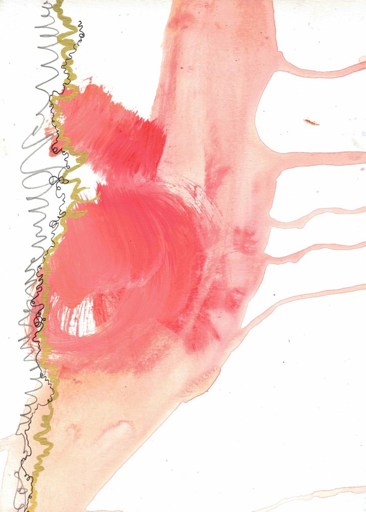 Pink Fluid Abstraction by Deb Chaney