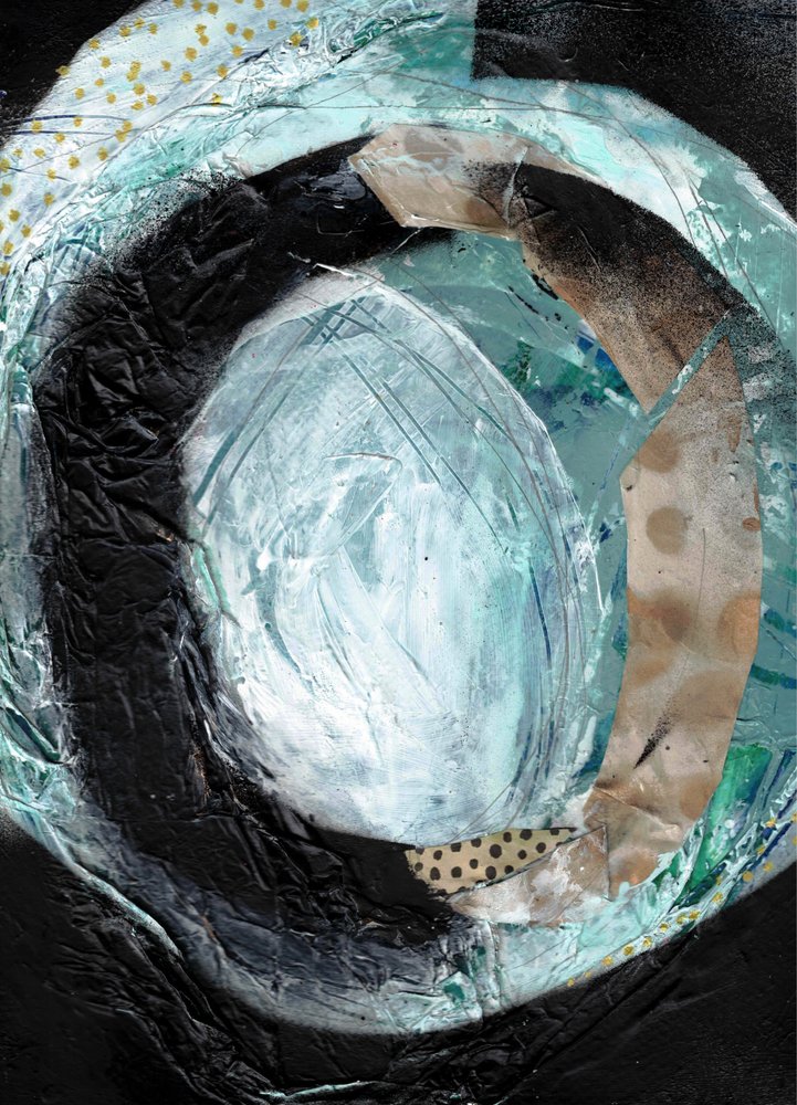 Teal Abstract Swirl by Deb Chaney
