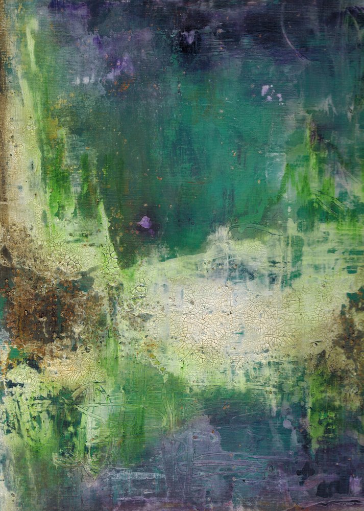 Textured Green Abstract by Deb Chaney