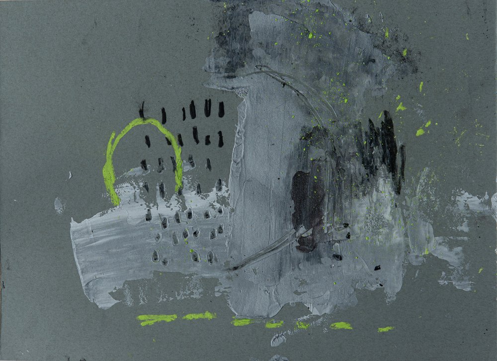 Urban Grey Neon Abstract by Deb Chaney