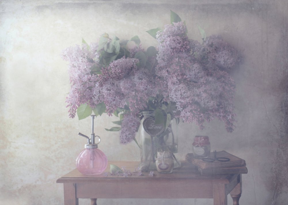Dreamy Lilac Still Life by Delphine Devos