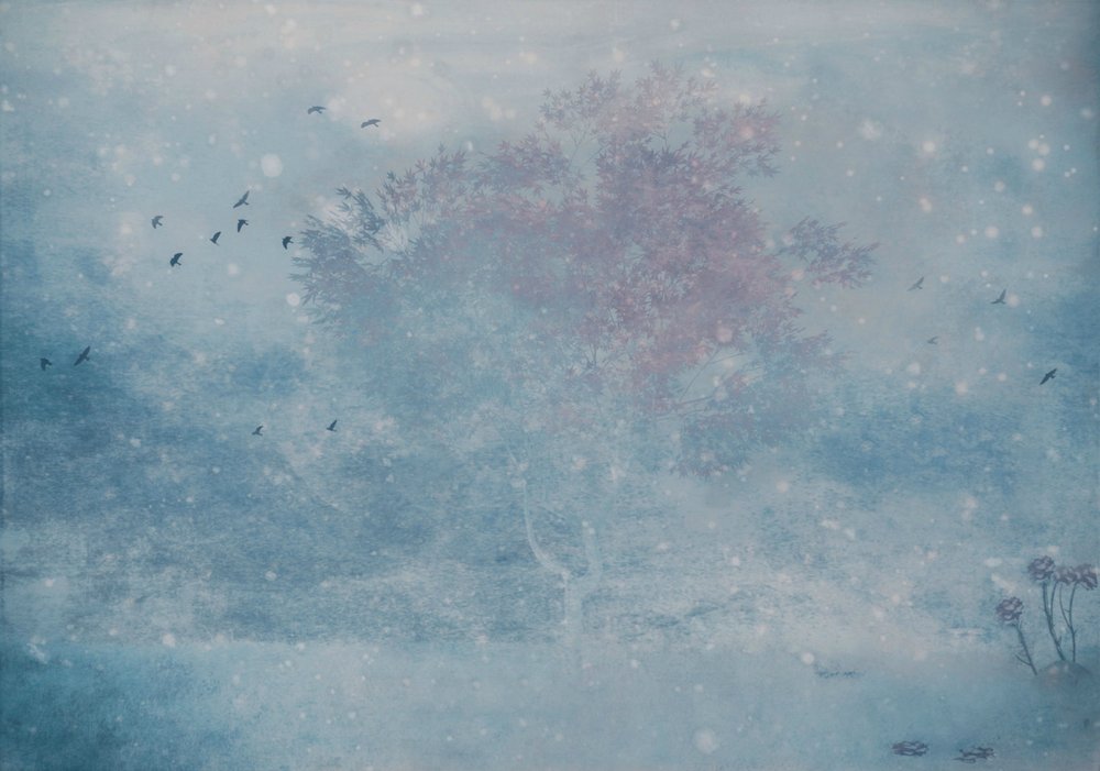 Misty Winter Tree by Delphine Devos