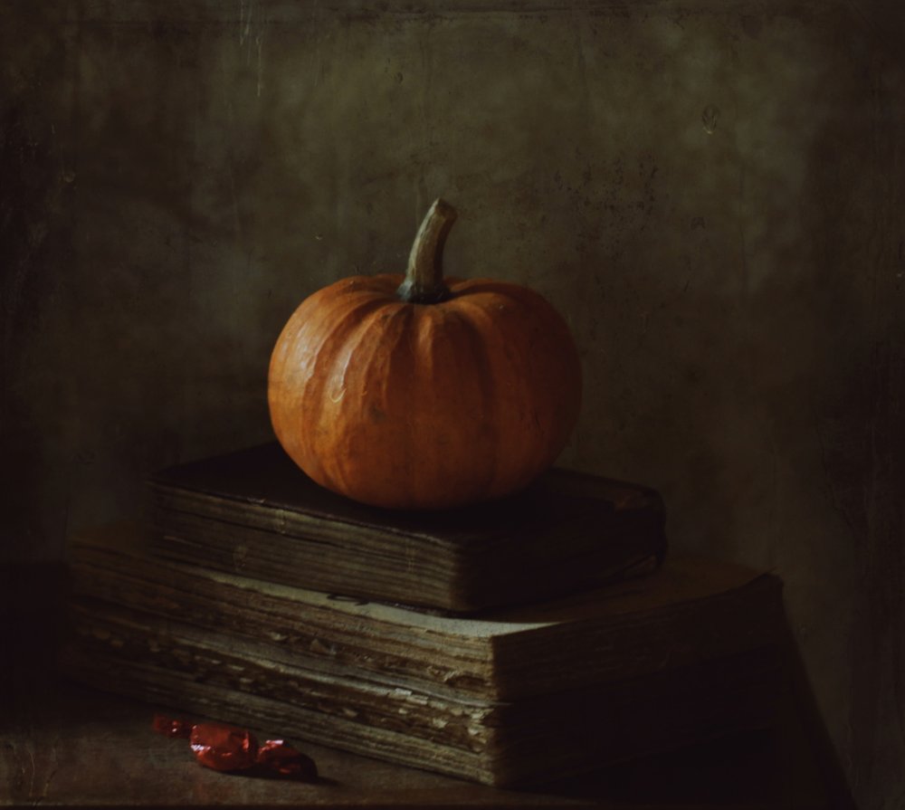 Rustic Pumpkin Still Life by Delphine Devos
