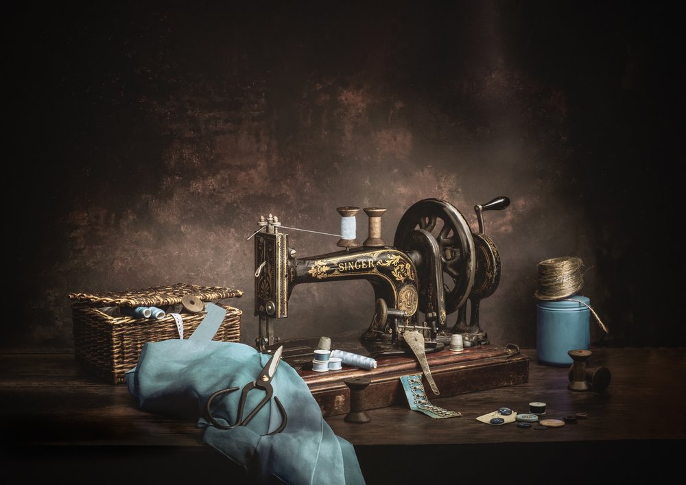 Antique Sewing Still Life by Denis O Reilly