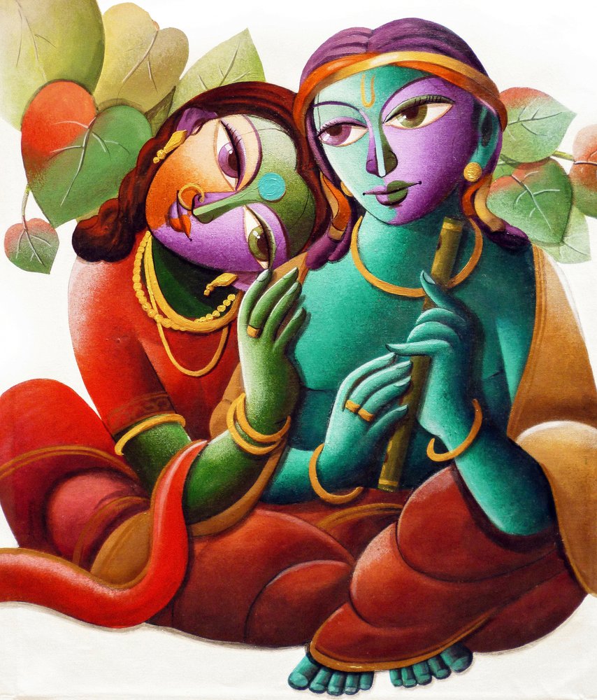 Krishna Radha Divine Love by Dhananjoy Mukherjee