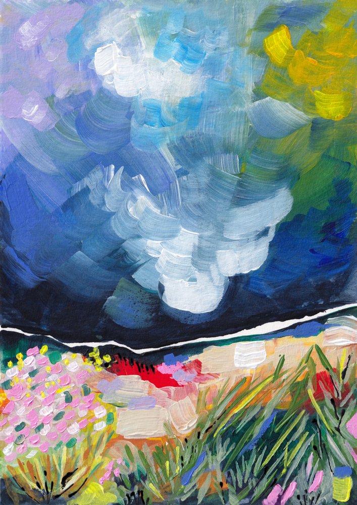 Vibrant Abstract Field Sky by Dirkie Nell