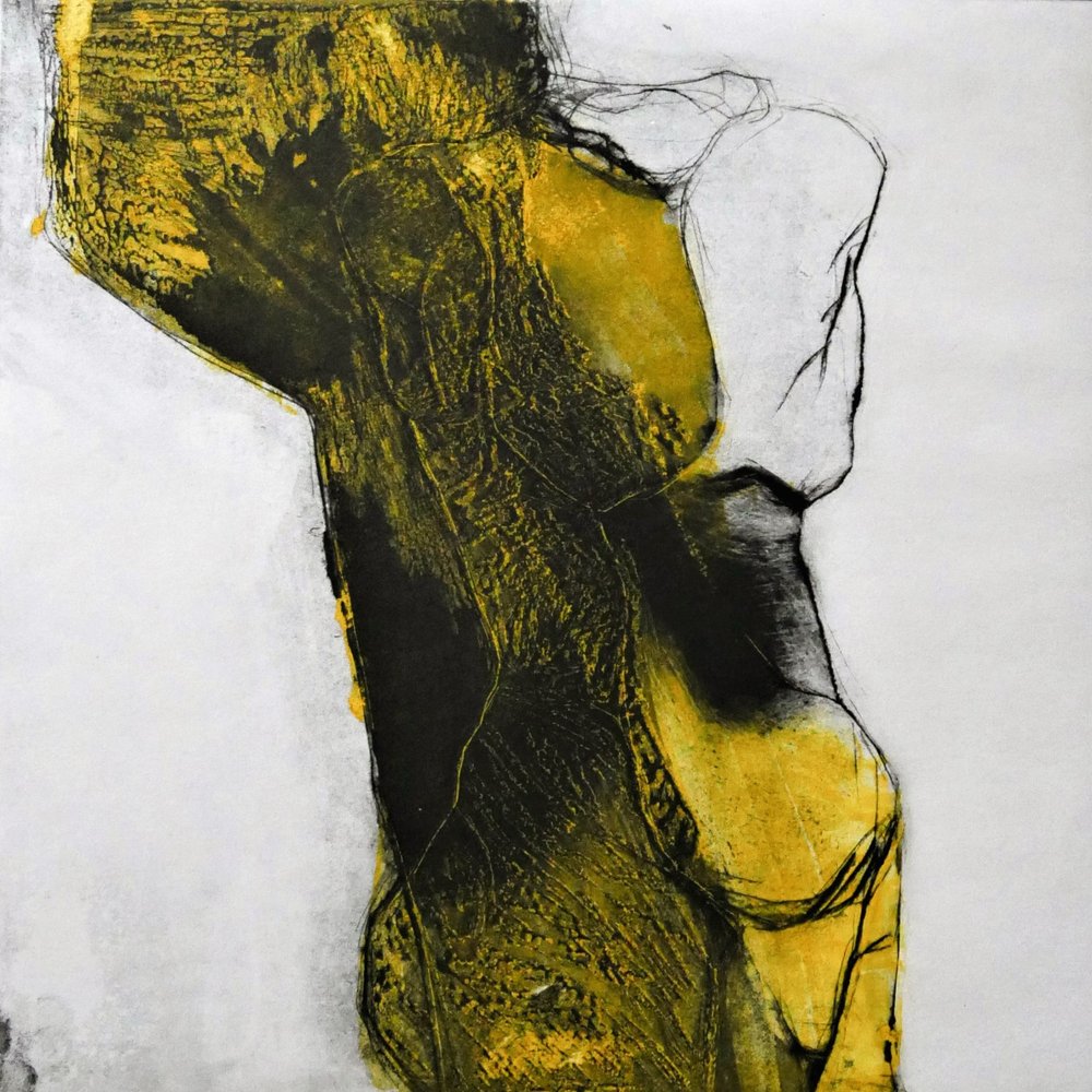 Abstract Yellow Figure by Doris Schmitz