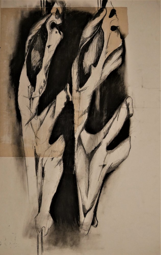 Charcoal Abstract Figures by Doris Schmitz