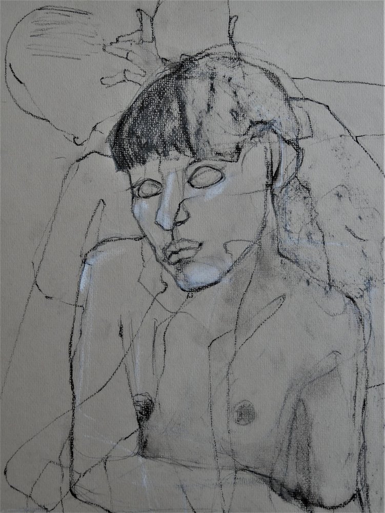Charcoal Nude Figure by Doris Schmitz