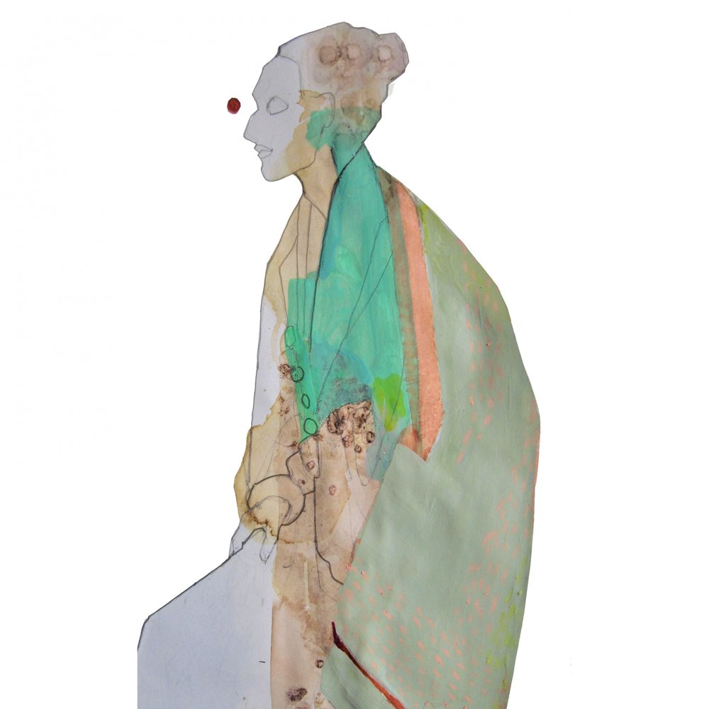 Contemplative Abstract Figure by Doris Schmitz
