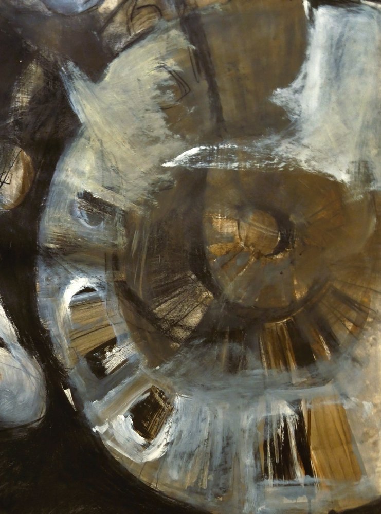 Earthy Spiral Abstract by Doris Schmitz