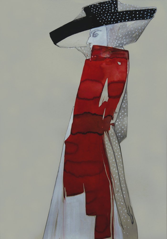 Elegant Lady in Red by Doris Schmitz