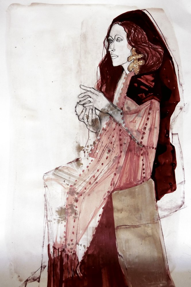 Elegant Woman Contemplating by Doris Schmitz