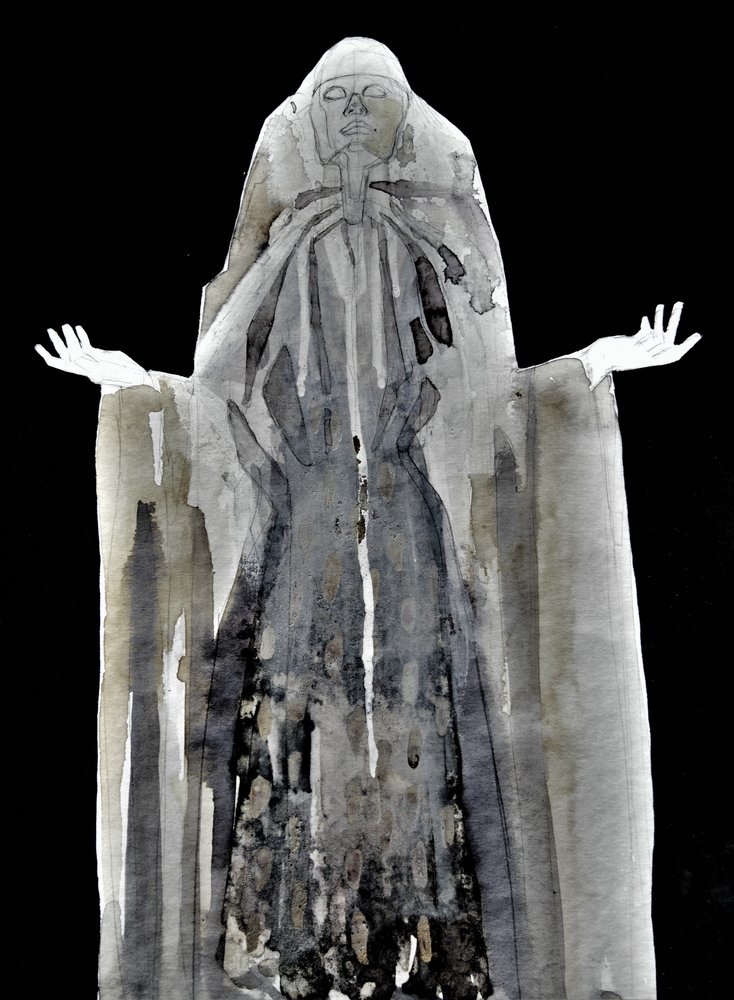Ethereal Hooded Figure by Doris Schmitz