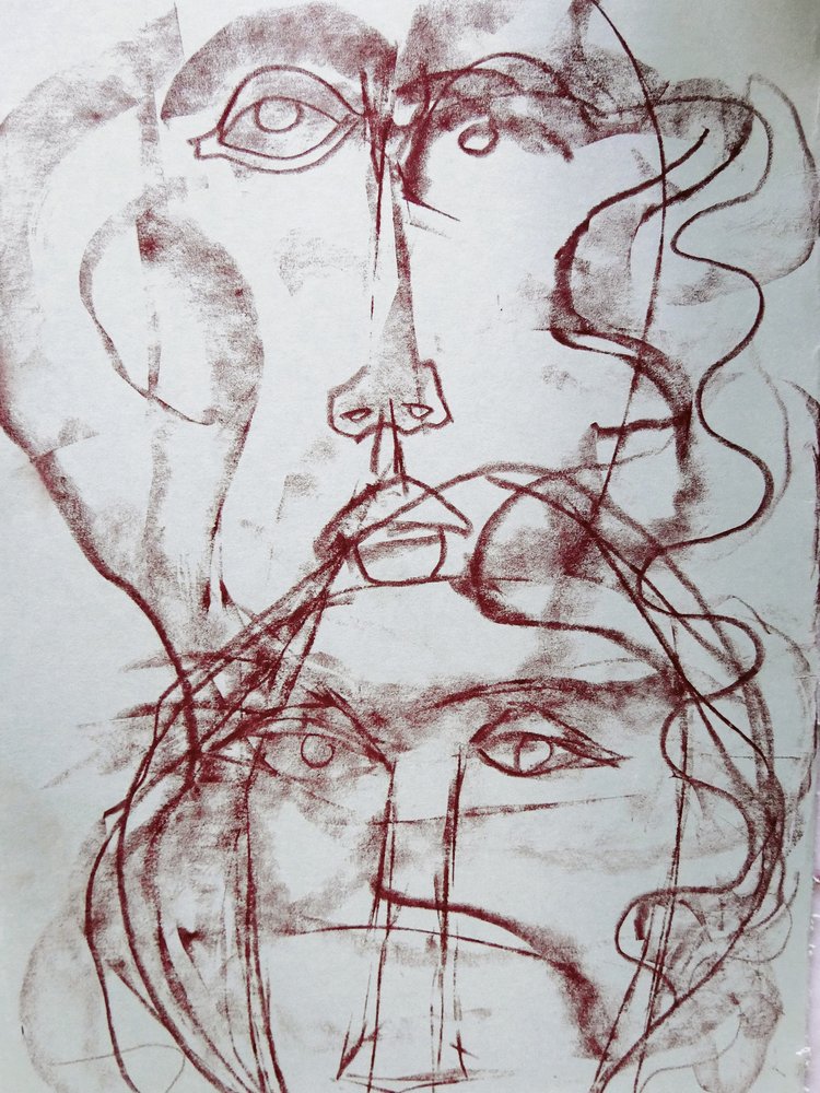 Expressive Cubist Faces by Doris Schmitz