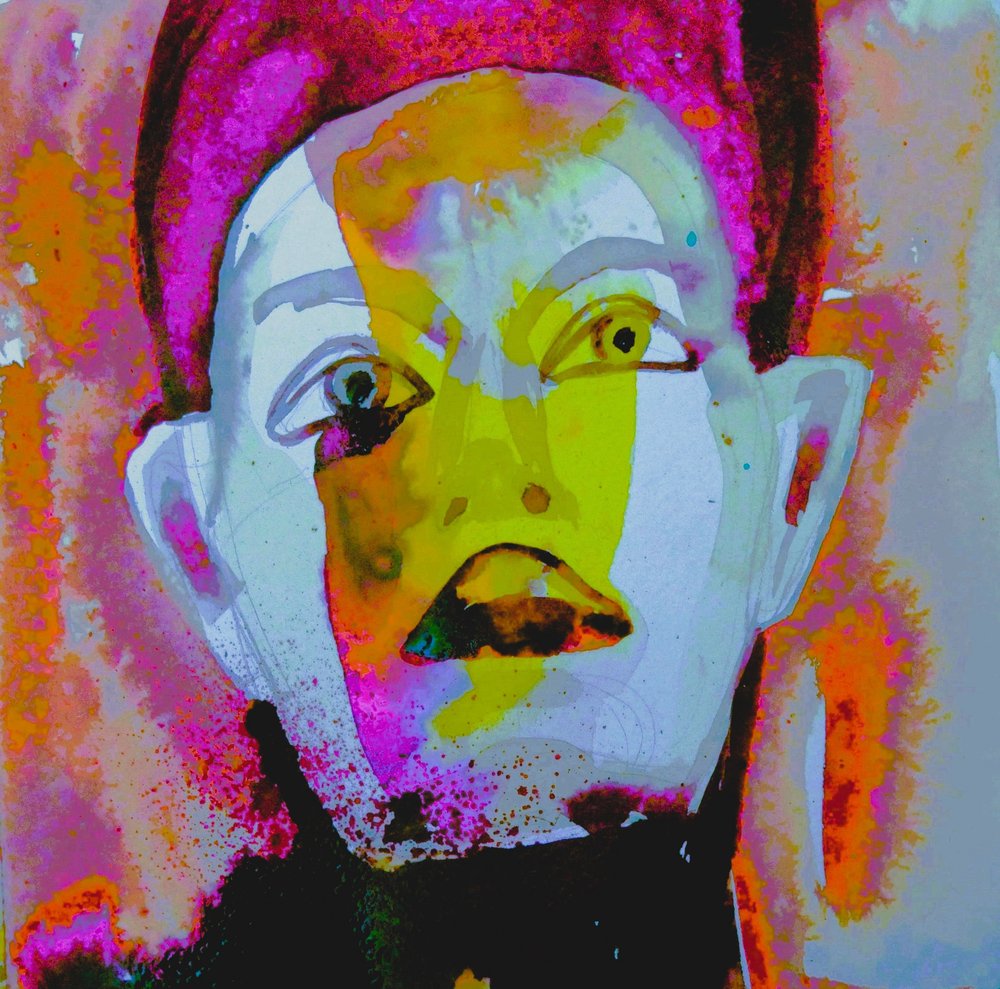 Expressive Neon Portrait by Doris Schmitz