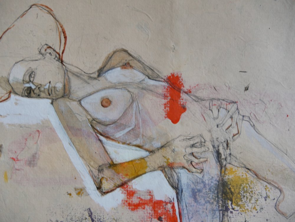 Expressive Reclining Nude by Doris Schmitz