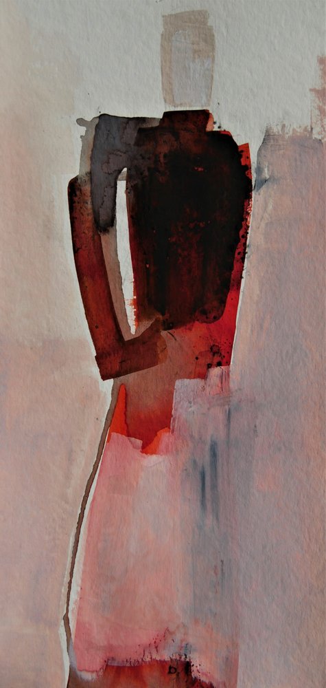 Expressive Red Figure by Doris Schmitz