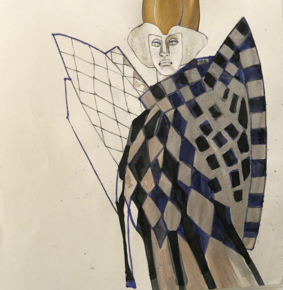 Harlequin Regal Portrait by Doris Schmitz