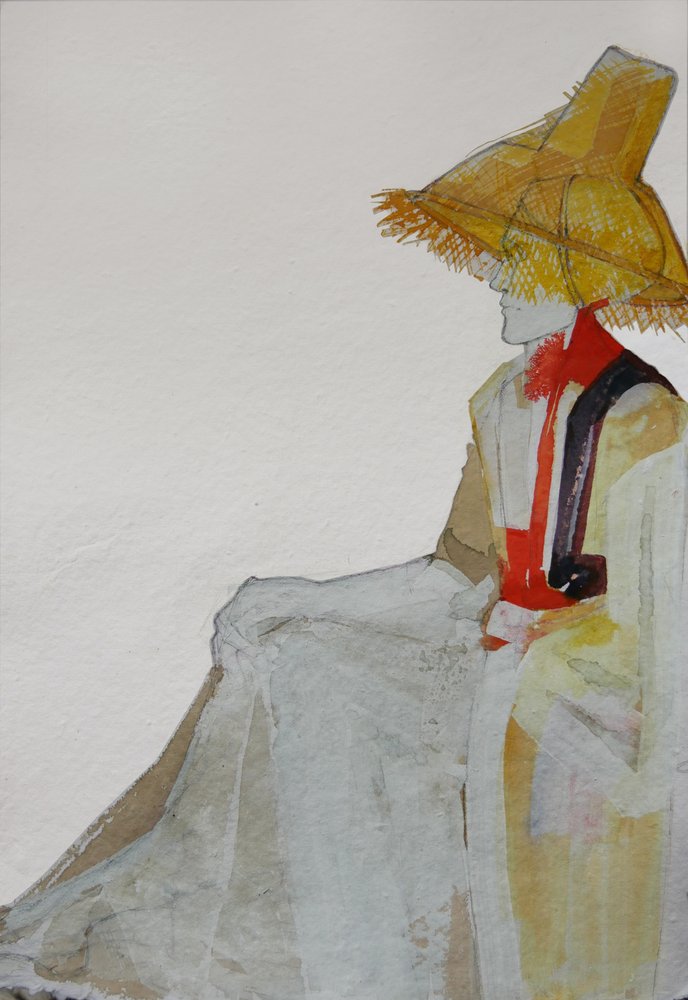 Man in Straw Hat by Doris Schmitz