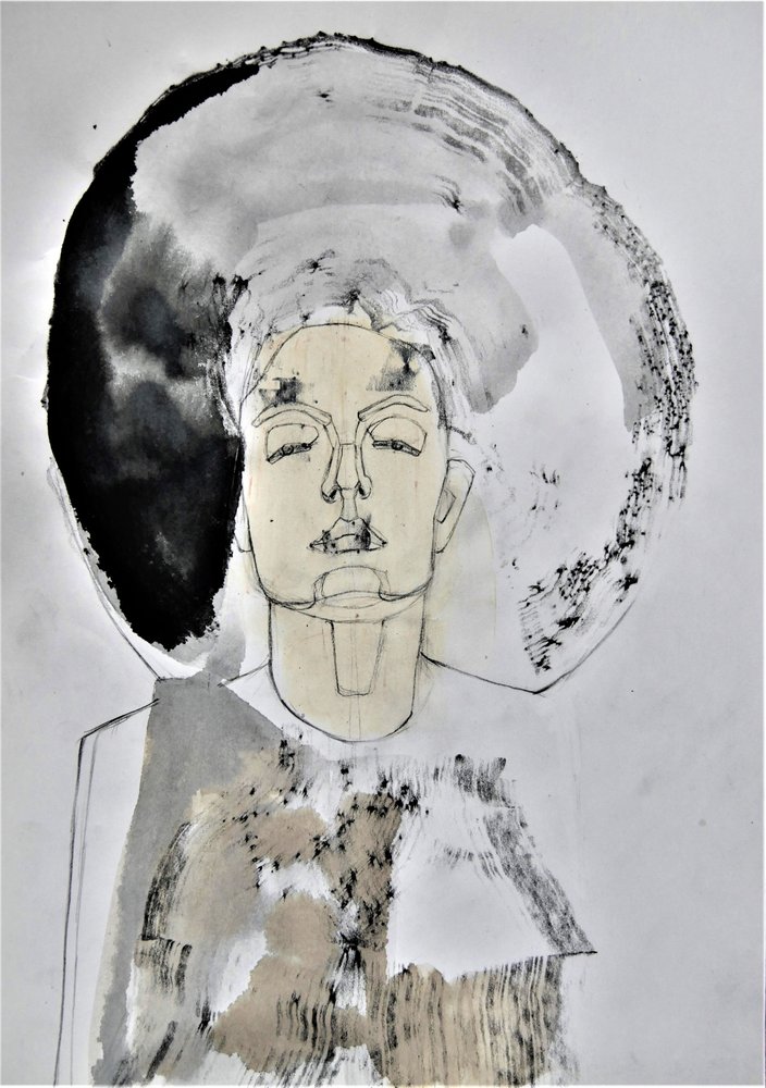 Meditative Abstract Portrait by Doris Schmitz