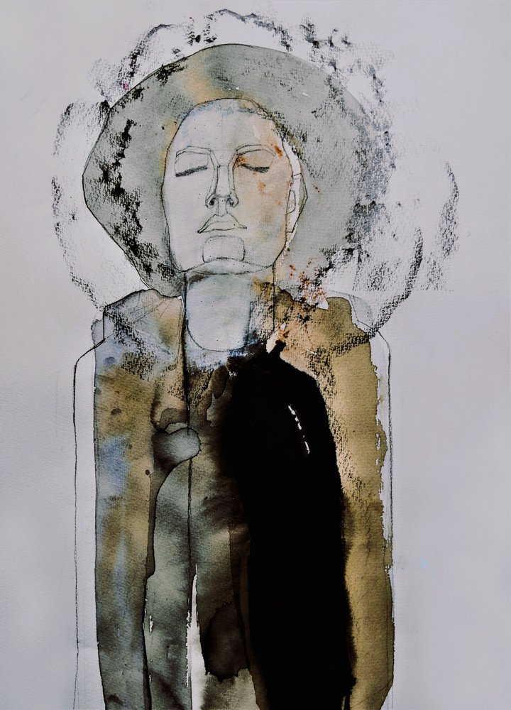 Meditative Woman Portrait by Doris Schmitz