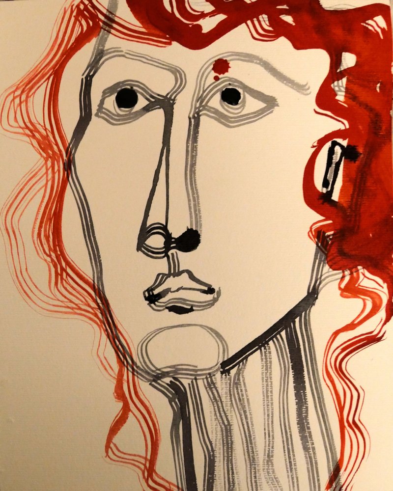Modern Red Hair Portrait by Doris Schmitz