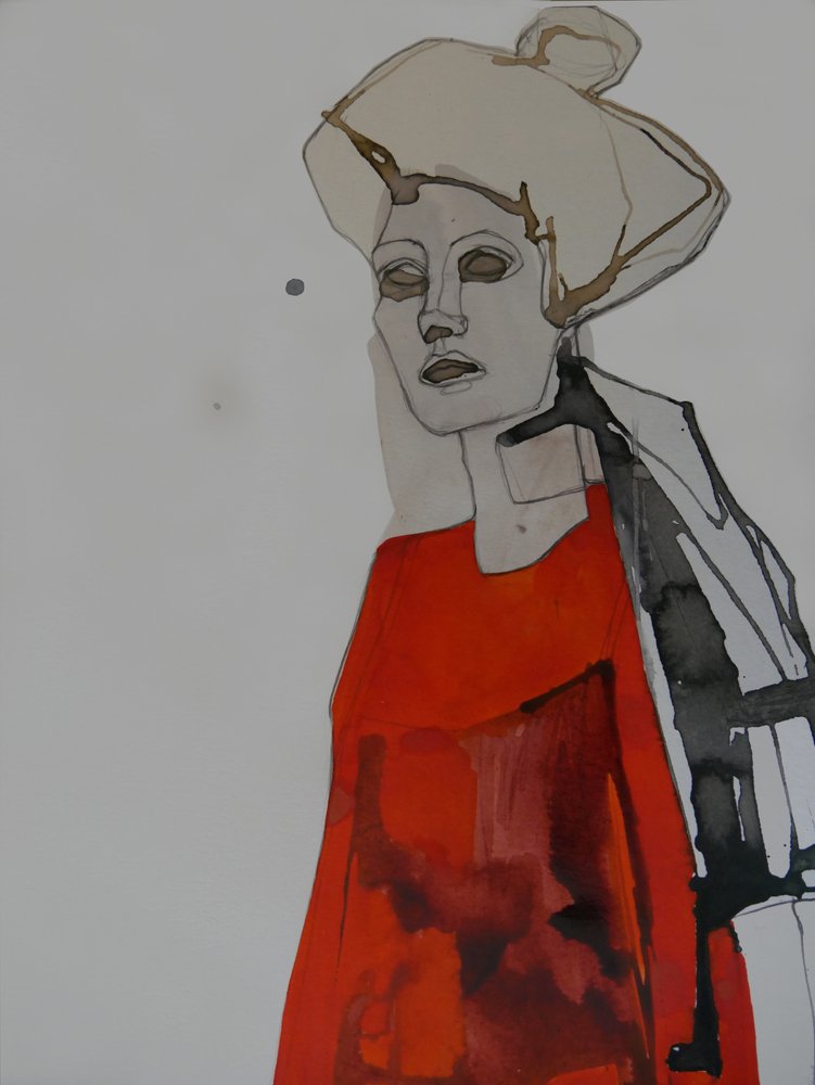 Modern Woman in Red by Doris Schmitz