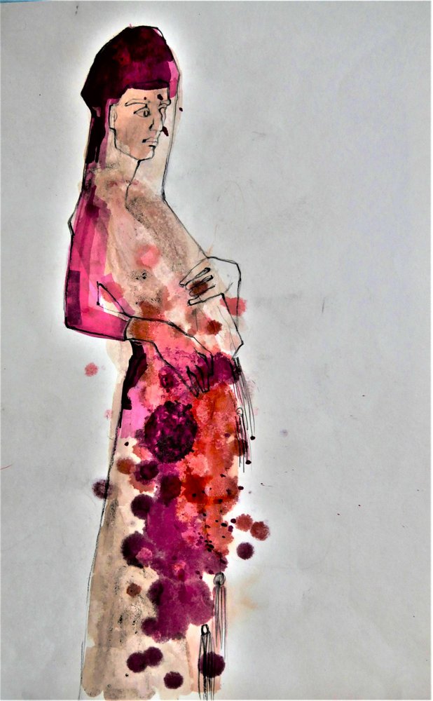 Oriental Beauty in Red by Doris Schmitz