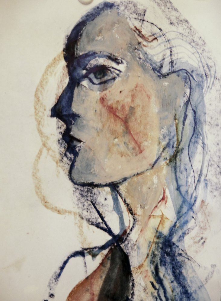 Pensive Abstract Woman by Doris Schmitz