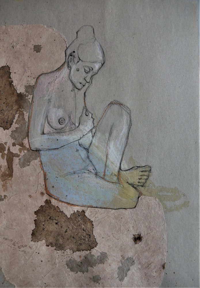 Pensive Nude Woman by Doris Schmitz